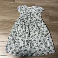 BeBe 花柄ストライプ 半袖ワンピース 130