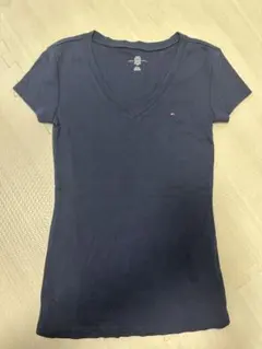 Tommy Hilfiger ネイビー Vネック 半袖Tシャツ XS
