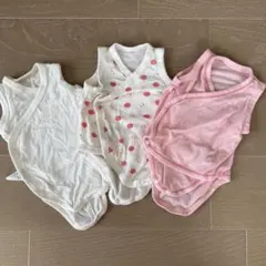 ユニクロ　ベビー肌着　メッシュ　ノースリーブ　スナップボタン　前開き　3点セット