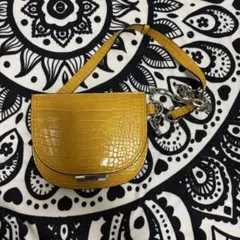 イエロー クロコダイル風 ショルダーバッグ