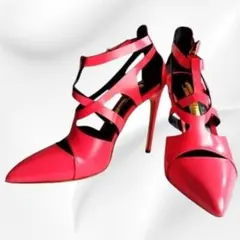 【極美品】ルパートサンダーソン ストラップパンプス 22.5 赤 ハイヒールのサムネイル