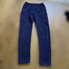 ネイビー 裏起毛長ズボン サイドポケット付き 140