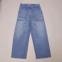 45R ライトオンスデニム ワイドパンツ ドローストリング　ダンガリーのサムネイル
