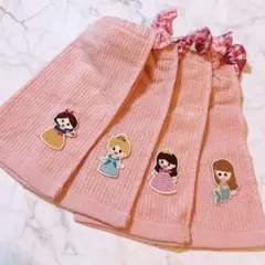 おりこうエプロン プリンセス 無撚糸 4枚 女の子 ピンク エプロン スタイ