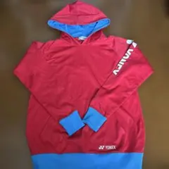 YONEX フード付きスウェット M 赤/青
