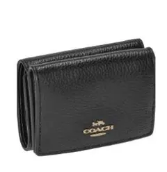 高島屋購入時正規箱付正規紙袋付値引定価44000円COACH　三つ折財布ブラック