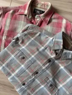 RRL ダブルアールエル ラルフローレン チェック フランネルシャツ 赤