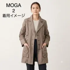 MOGA モガ シャーリングコート ジャケット 2 ブラウン 薄め生地のサムネイル