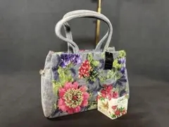 FELLER ハンドバッグ 未使用タグ付 花柄 グレー系 箱付