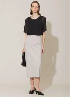 ICB 【洗える】コットンコンプレッシャー ナロースカート　S