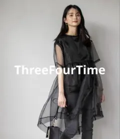 ThreeFourTime シアーブラウス　ブラックのサムネイル