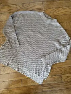 OPAQUE.CLIP ベージュリブニット 38/M