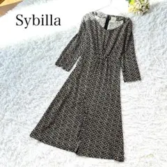 Sybilla シビラ　長袖ワンピース　ジオメ柄　ゆったり　L