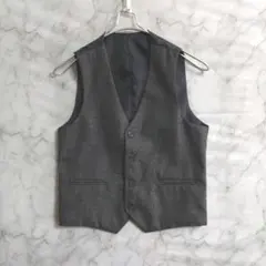 81　キッズスーツベスト　9　灰　ジレベスト　US古着