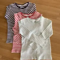UNIQLO ストライプ 綿100％ 長袖Tシャツ 3点セット サイズ130