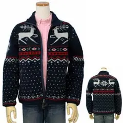 Polo by ラルフローレンネイビー トナカイ柄　ボアフリースジャケット