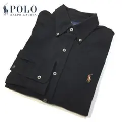 美品 正規 Ｍ ラルフローレン ニット オックスフォードシャツ 黒