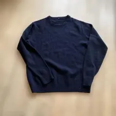 ウール100% ネイビー XL ニットセーター