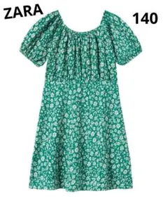 ZARA ザラ 半袖ワンピース 花柄 グリーン 140