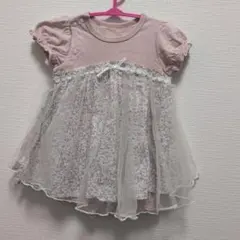 branshes 花柄チュール重ね着風ロンパース　70サイズ