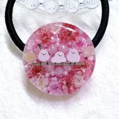 ②-⑦レジンヘアゴム。マトリカリア。シマエナガ。スターフラワー