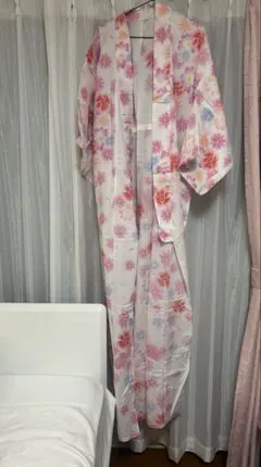 【浴衣】 ピンク白 赤 花柄 大人用 子供用