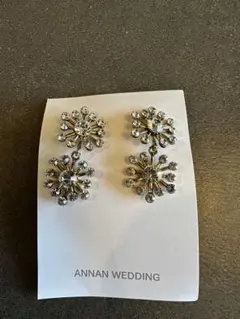 春セール新品ANNANWeddingクリスタル花デザインイヤリング ウェディング