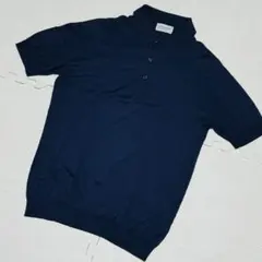 JOHN SMEDLEY シーアイランドコットン　ポロシャツ ネイビー　Mサイズのサムネイル