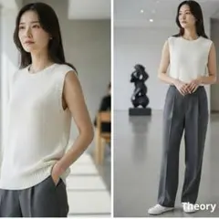 Theory セオリー【M】ノースリーブニットベスト カシミヤ100% 美品 白