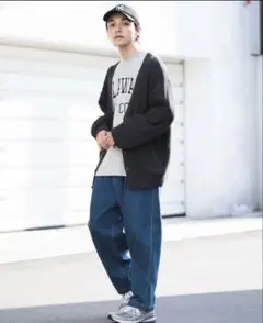 WEGO リネンライクカーディガン ユニセックス レディース　M すみくろ