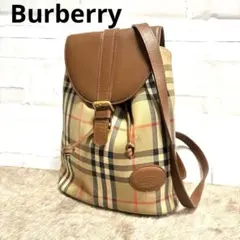 BURBERRY ノバチェック シャドーホース　レザーリュック バック