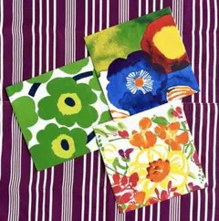 【新品未使用品】マリメッコ ペーパーナプキン フラワー デコパージュ 3枚