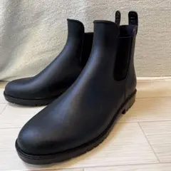 サイドゴアレインブーツ黒防水ショートブーツ通勤通学
