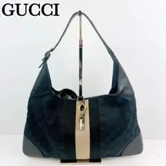 外観美品 ✨ GUCCI グッチ ショルダーバッグ ジャッキー GG柄 ブラック
