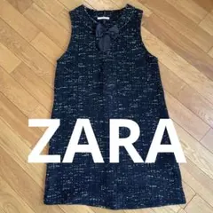 ZARA ツイード風 ノースリーブ ワンピース Sサイズのサムネイル