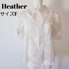 Heather ヘザー リボンドット シアーブラウス F アイボリー