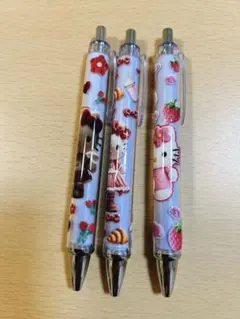 新作　ハローキティ ボールペン 3本セット　値下げ！！定価2,300円