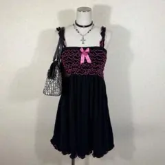 y2k フリル リボン ワンピース 平成ギャル 姫ギャル リズリサ系のサムネイル