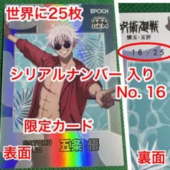 呪術廻戦 五条悟 シリアルナンバー入りNo.13 世界に15枚限定カード