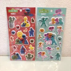 セサミーストリートマーケット　ぷっくりシール　エルモ　クッキーモンスター