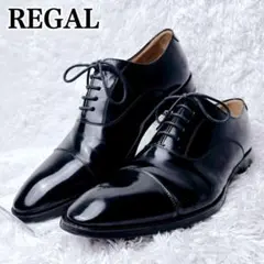 REGAL リーガル ビジネスシューズ スクエアトゥ 外羽根 ブラック【26