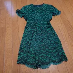 ZARA ザラ 花柄 オールインワ 総レース グリーン XS