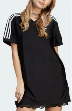 人気　adidas originals レーストリム Tシャツワンピース