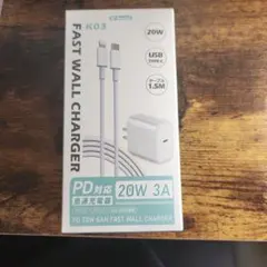 K03 PD対応 20W USB Type-ライトニング充電器