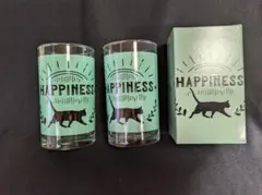 猫もようのグラス　ペア