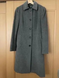 グレー アンゴラ、カシミヤウール混紡 ロングコート　DKNY ビンテージ