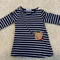 familiar ストライプ 長袖ワンピース　80センチ