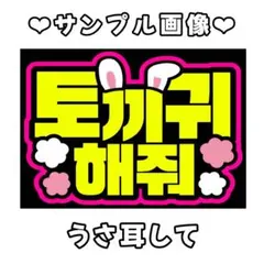【うさ耳して】A4 ファンサボード　応援ボード　ペンサボード　韓国語　ハングル