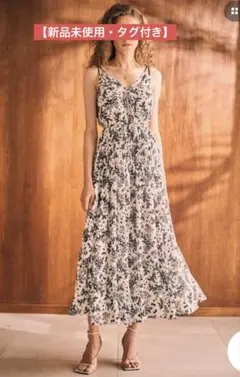 Estella.k シャーリングカットアウトドレス