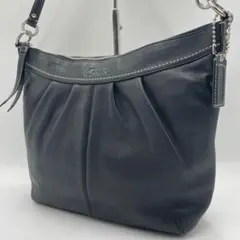 良品 COACH ワンショルダーバッグ レザー ブラック